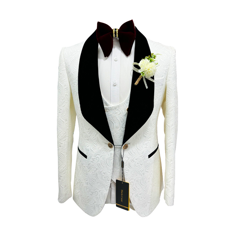 Men Formal Wear Wedding - Мужские свадебные костюмы Thorndike, белый жаккардовый