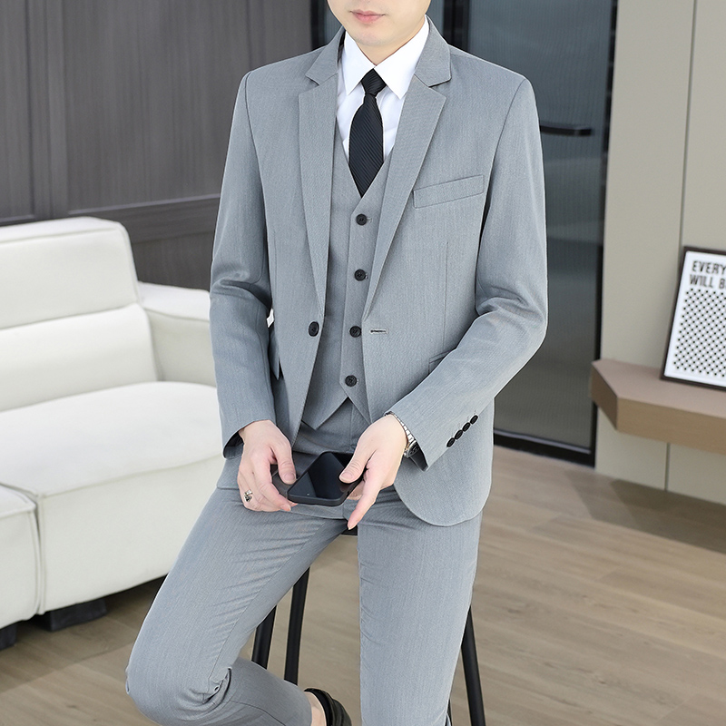 Men Formal Wear Fashion - Мужской модный деловой костюм (пиджак+жилет+брюки) для