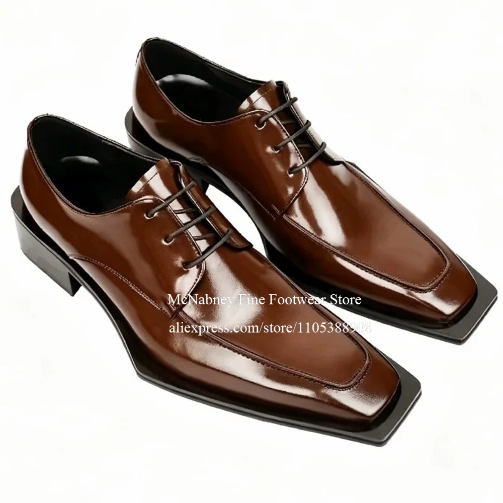 Men Formal Wear Wedding - Кожаные туфли-оксфорды на шнуровке с шипами,