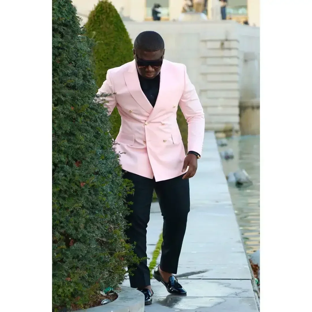 Двубортные мужские костюмы Sli – обзор и цена Men Formal Wear Clothes