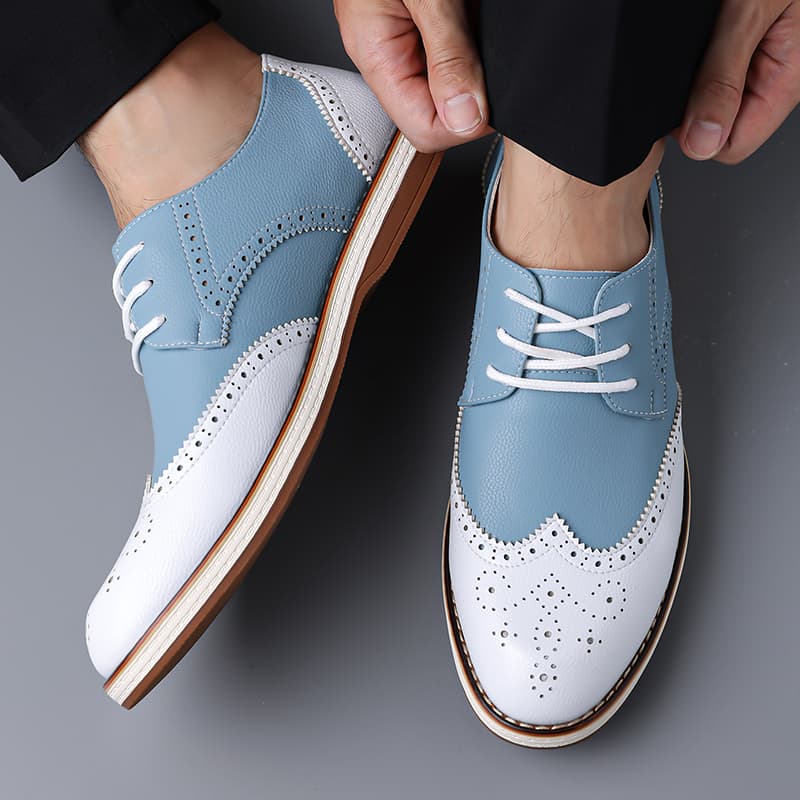 Мужские белые и синие двухцвет – обзор и цена Patent Leather Oxford