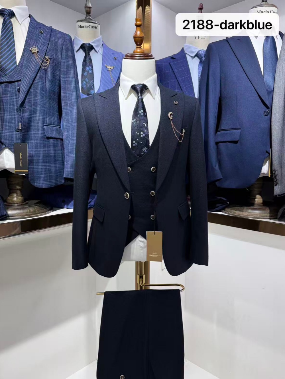 Темно-синий мужской деловой ко – обзор и цена Men Formal Wear Fashion