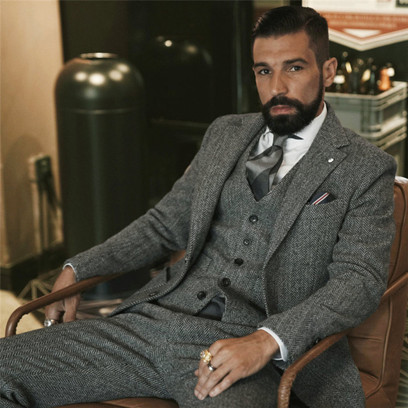 Мужской твидовый костюм в елоч – обзор и цена Men Formal Wear Wedding