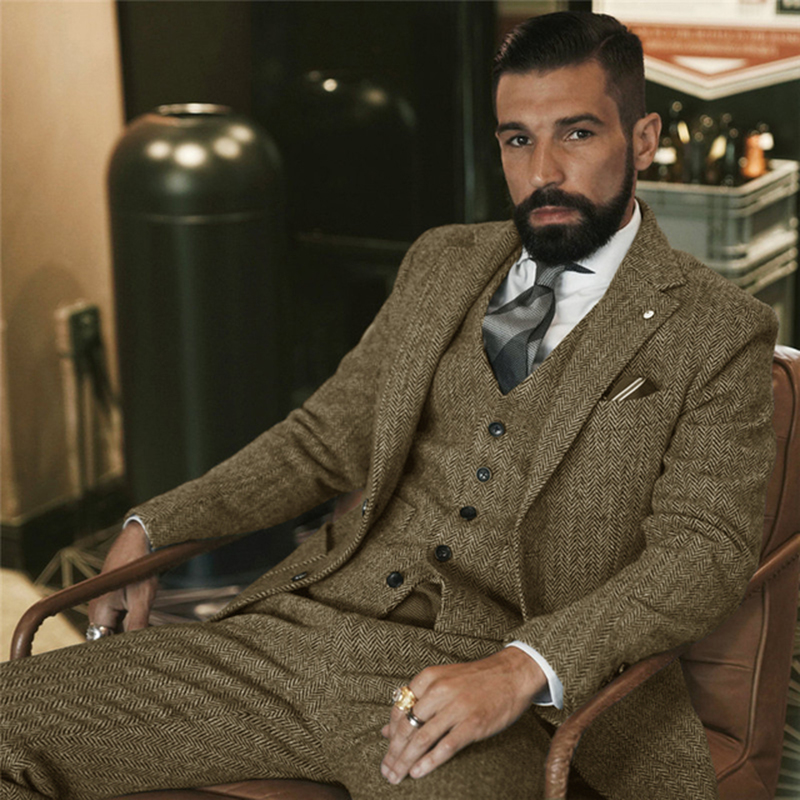 Мужской твидовый костюм в елоч – обзор и цена Men Formal Wear Wedding